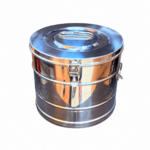 Stainless Steel Dressing Drum (Hilbro–Pakistan) Size: 9"×9"