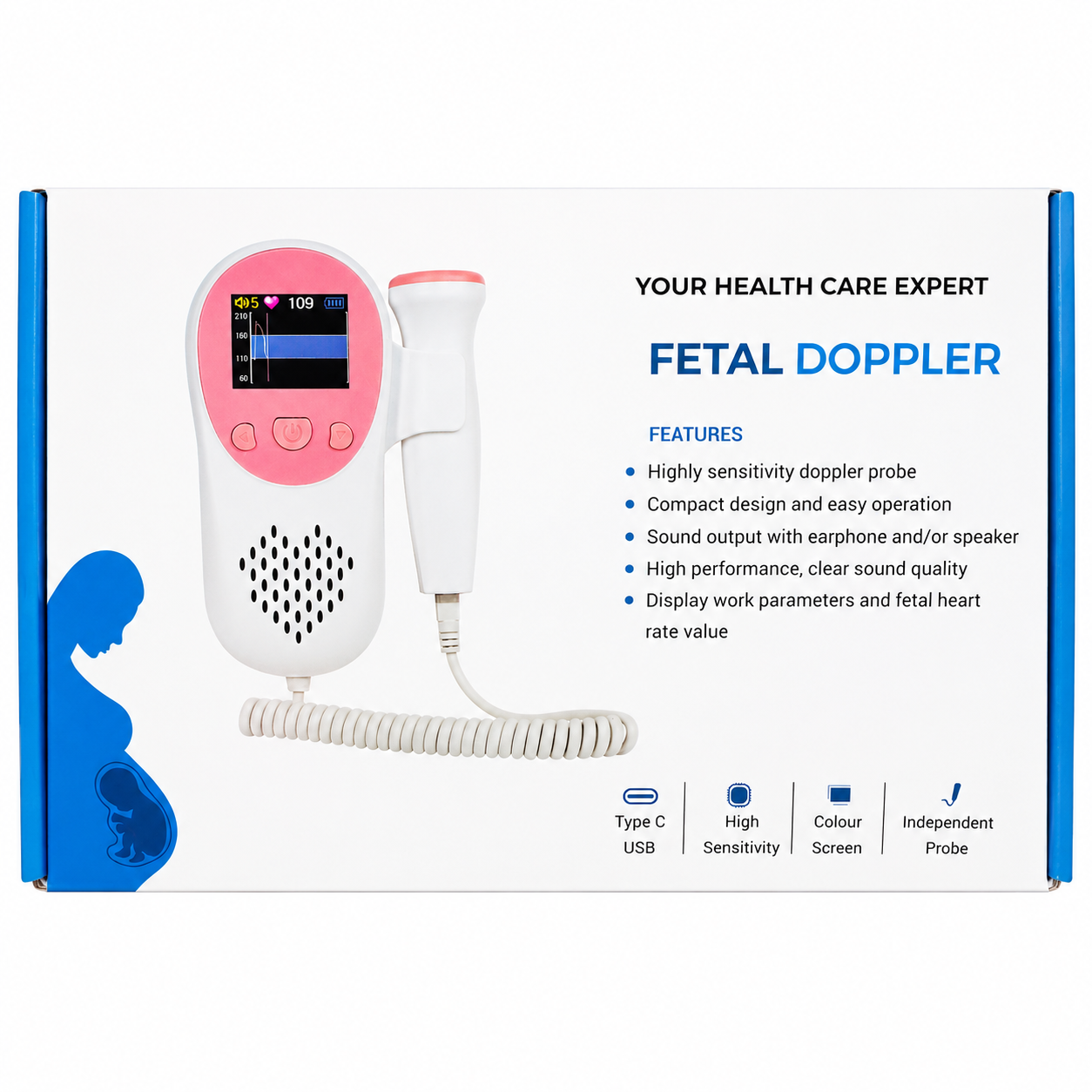 Fetal Doppler (Spring-China) Model--FD65+ (Box) (1)